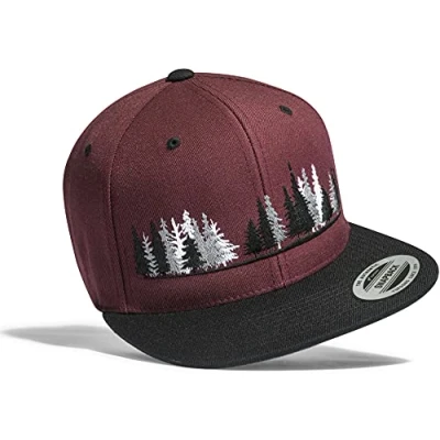 Afbeelding van Flexfit snapback outdoor cap voor heren: Woodlands, basecap heren en dames, klimuitrusting, wandelaccessoires., kastanjebruin, Eén maat