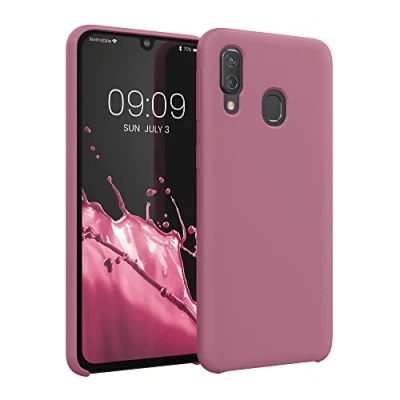 Afbeelding van kwmobile telefoonhoesje geschikt voor Samsung Galaxy A40 Hoesje met siliconen coating Smartphone case in donkerroze