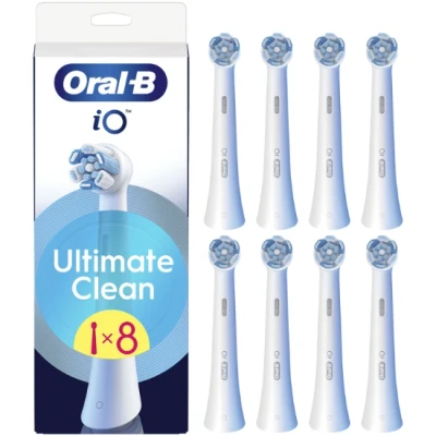 Afbeelding van Oral B, Borstels + opzetstukken, B iO Series Ultimate Clean Replacement Brush Heads White 8 count (8 x)