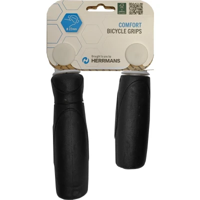 Afbeelding van Herrmans Handvatten Grip Ergo, z wart. Lengte: 120/90mm