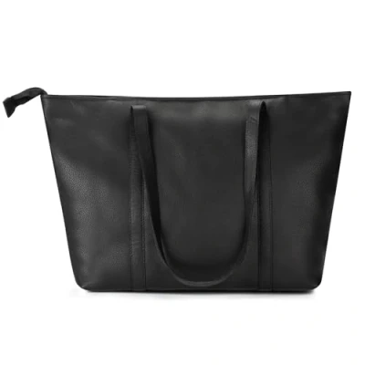 Afbeelding van LEABAGS Juliana Lederen handtas voor dames, premium echt leer, shopper, 16 inch, zakelijke laptoptas, groot en elegant, vintage draagtas, grote capaciteit, werk, vrije tijd of winkelen, Natuur