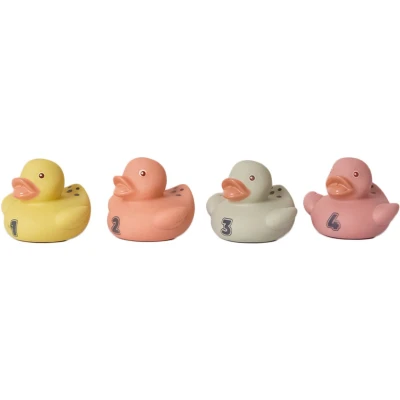 Afbeelding van Speelgoedtopdeals BIOplastic Badeentjes set 4 delig zonder gaatjes Badspeelgoed Duurzaam Speelgoed