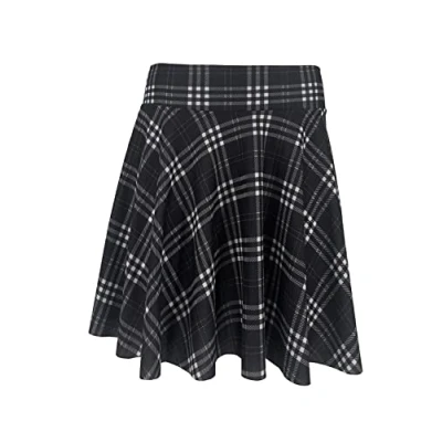 Afbeelding van JOPHY &amp; CO. Damesrok met geplooide plooien, veelzijdig inzetbaar, elastische tailleband (code 7089), zwart schots, XXL
