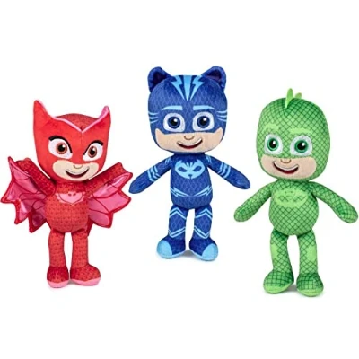 Afbeelding van Play by PJ Masks complete set van 3 Pluche 35 cm pyjamahelden Catboy Eulette Gecko officiële Howlette Gekko