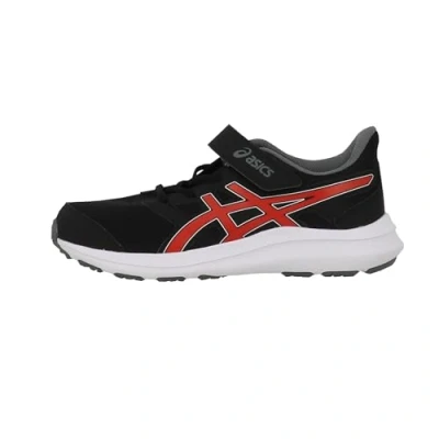 Afbeelding van Asics JOLT 4 Unisex Hardloopschoenen neutraal voor kinderen, Maat: 30, Black/fiery red Textiel/ synthetisch