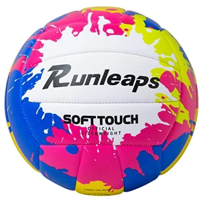 Afbeelding van Runleaps Beachvolleybal, officiële maat 5, zacht, waterdicht, volleybal, zandsport, PU bal voor binnen, buiten, zwembad, sportschool, training
