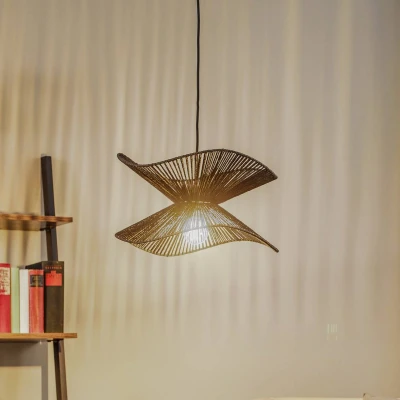 Afbeelding van Lindby hanglamp 1licht Papier, ijzer H: 26 cm E27 zwart