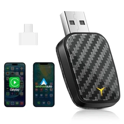 Afbeelding van Draadloze Android auto en Carplay, mini stick voor het omzetten van bekabelde CarPlay/Android in draadloos, geschikt auto&#039;s met AA USB C/A, stabiele verbinding