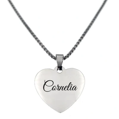 Afbeelding van Ketting Hart Met Naam Cornelia Zilver