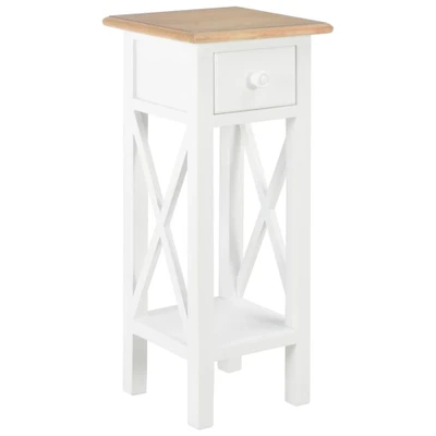 Afbeelding van Bijzettafel 27x27x65,5 cm hout wit