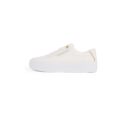Afbeelding van Tommy Hilfiger Dames Essential Vulc Textiel Sneaker FW0FW08323, Wit, 3.5 UK, 36 EU