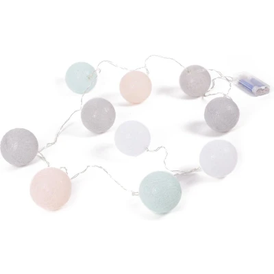 Afbeelding van Benson LED Lichtsnoer 10 Lampen Cotton Ball 1.52 meter 2 x AA Batterij
