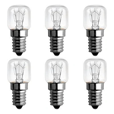 Afbeelding van SCNNC 15 W E14 Oven Bulb Dimbaar, 85LM Warm Wit 2300K, Gloeilamp 300 Graden Hittebestendig, T22 Lampen voor Himalaya Zout Lamp, Magnetron, en Koelkast, 6 Pack