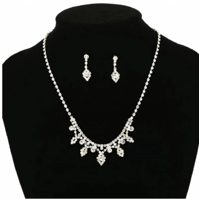 Afbeelding van Bruids ketting set Ziva zilverkleur Charme Bijoux