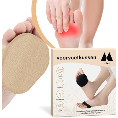 Afbeelding van Voorvoetkussen Voetkussen Voor Voorvoet Inlegzool Hakken Anti Slip Zacht Schok Dempend One Size Fit All Beige