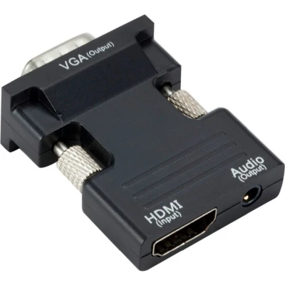Afbeelding van HDMI naar VGA + 3,5mm Jack adapter compact / zwart