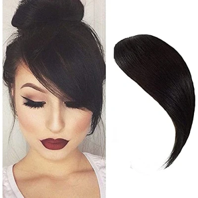Afbeelding van Clip In Air Side Pony 100% Menselijk Haar Zijkant Rechte Haarextensies (Natuurlijk Zwart)