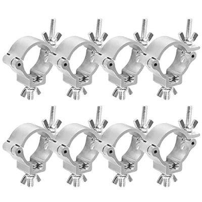 Afbeelding van Forreen 8 Stuks Truss Clamp Hook Aluminiumlegering Heavy Duty DJ O klemhouder Krachtig Podiumverlichting Klem voor 48 51 mm traverse par Bewegende Koplamp,100 kg laadcapaciteit