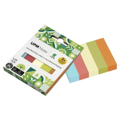 Afbeelding van Page markers UPM15x50mm reycled assorti blok 100 vel, doos 5x