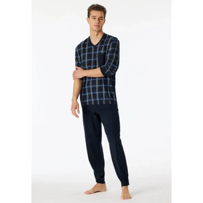 Afbeelding van Schiesser Comfort SET Pyjama, Heren, Maat: 48, Nachtblau