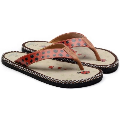 Afbeelding van GOBY Ladybug Slippers Sandalen Hoge kwaliteit Handmade Maat 40