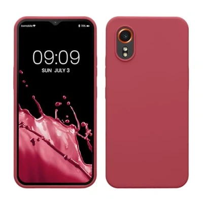 Afbeelding van kwmobile telefoonhoesje geschikt voor Samsung Galaxy Xcover7 Hoesje met siliconen coating Smartphone case in donkerroze