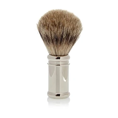 Afbeelding van Golddachs scheerkwast, 100% spatwaterhaar, metaal, zilver
