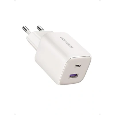 Afbeelding van UGREEN Nexode 35W USB C Oplader 2 Port Voedingsadapter GaN II Tech Snellader compatibel met iPhone 15 Pro Max, Pro, 15, 14, 13, Galaxy S24 Ultra, S23, iPad, Tab A8, Pixel, HomePod (Wit)