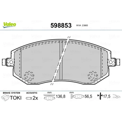 Afbeelding van Valeo Remblokset 598853