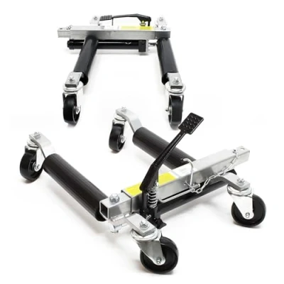 Afbeelding van Wiltec rangeerhulp 2x autokrik tot 680 kg draagvermogen per krik, hydraulische krik voor 30 cm bandbreedte