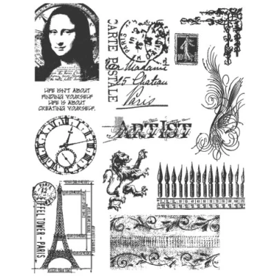 Afbeelding van Stampers Anonymous Tim Holtz Cling Rubber Stempel Set 7 x 8.5 inch, Mini Classics, OSFA
