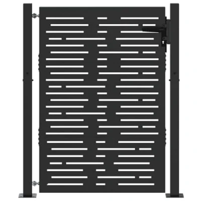 Afbeelding van vidaXL Tuinpoort met slot Zwart 105 x 150 cm Poedercoated staal