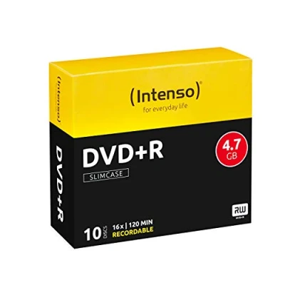 Afbeelding van Intenso DVD+R onbewerkte 4,7 GB 16 x Speed, 10 Slim Case, 4111652, slimcase