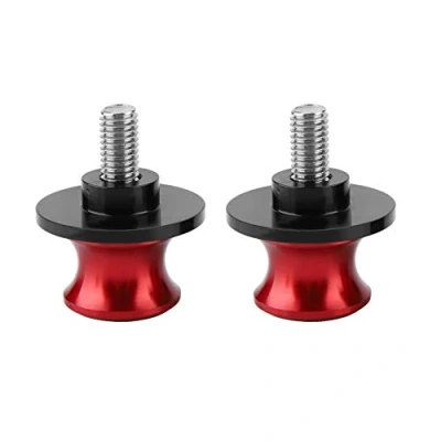 Afbeelding van Suuone Sliders Stand, 2 stks 6 mm Motorfiets CNC Achterstand Swing Arm Spool Stand Achterbrug Spoelen (Rood)