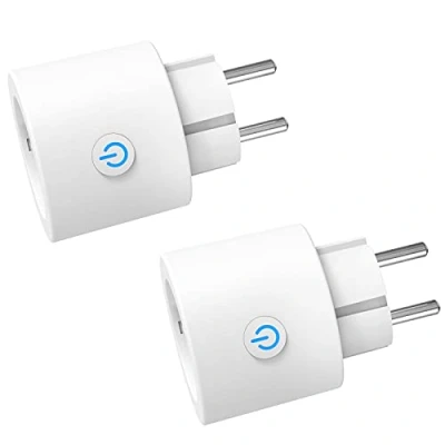 Afbeelding van ANTELA Smart Plug 16 A 3680W Timer Stopcontact (type F), Slimme Stekker met Energiemeter, en Schema&#039;s, Compatibel Alexa Echo &amp; Google Assistant,Wifi 2.4 GHz, 2 stuks