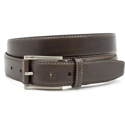 Afbeelding van JV Belts Middenbruine leren heren riem 3.5 cm breed Midden Bruin Echt Leer Taille: 110cm Totale lengte riem: 125cm