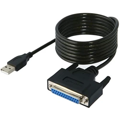 Afbeelding van SABRENT USB 2.0 naar DB25 IEEE 1284 parallelle printerkabel adapter [THUMBSCREWS aansluitingen] (CB DB25)