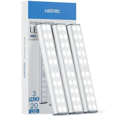 Afbeelding van kastverlichting, led sensorlicht, kledingkastverlichting, USB oplaadbaar, kastlicht met bewegingsmelder, onderbouwlamp, keuken, led, draadloze sensor, nachtlampje voor nachtkastje, trappen
