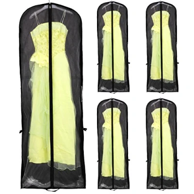 Afbeelding van HIMRY [5x] 180cm x 65cm Ademende Kledinghoes Opvouwbaar Reis Kledingzak met Draaggrepen, Extra Groot voor Reizen en Langdurige Opslag van Bruidsjurken Langere Kleding. Zwart KXB1001 black 5x