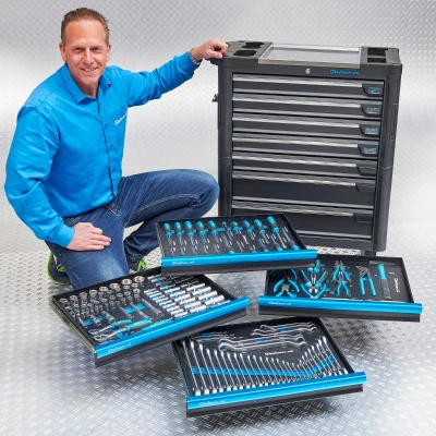 Afbeelding van Topkeuze Gereedschapswagen “tech line 80 Cm + 153 delige Gereedschapsset Matzwart Datona
