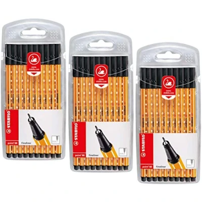 Afbeelding van Fineliner STABILO point 88 3x 10 stuks zwart