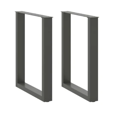 Afbeelding van vidaXL Salontafelpoten 2 st U vormig 70x(72 73) cm staal antraciet