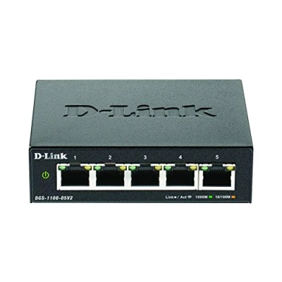 Afbeelding van D Link DGS 1100 05V2 netwerk switch Managed Gigabit Ethernet (10/100/1000) Zwart