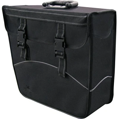 Afbeelding van Greenlands Enkele tas zwart, links. afmeting 37x33x14 cm, inhoud 20 litre