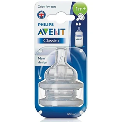 Afbeelding van Philips Avent Flessenspeen Classic 1+M 2 stuks SCF632/27
