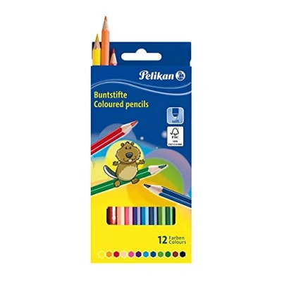 Afbeelding van Pelikan kleurpotloden rond, etui met 12 stuks in geassorteerde kleuren