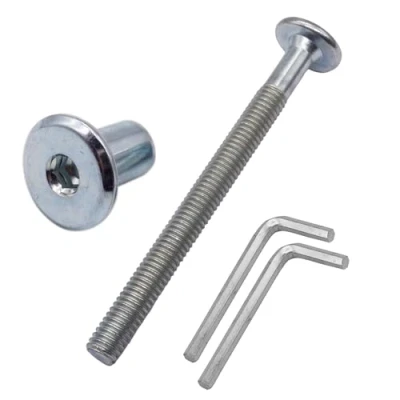 Afbeelding van SKIR&#039;CO (10 stuks) verzinkte stalen verbindingsbouten M6 x 70 mm met moeren, meubelverbindingsbout, zeskantschroeven