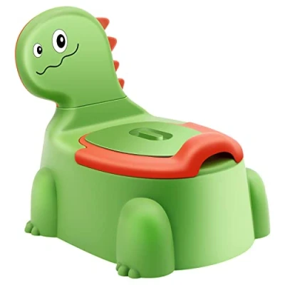 Afbeelding van Dinosaurus 3 in 1 Plaspotje kind potje peuter met deksel WC Opstapje Groen Geel Blauw Rood Roze
