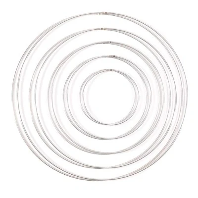Afbeelding van Vaessen Creative Metallringe Set Zum Basteln, 10 Stück in 5 Größen, aus 3 mm Metalldraht, Zilver, voor Traumfänger, Kranz binden und DIY Deko, 3mm