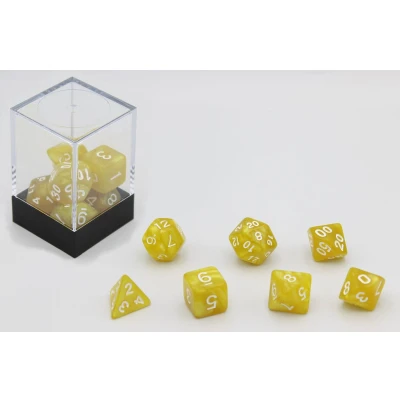 Afbeelding van Dobbelstenen Goud Parelmoer 7 set Brick
